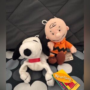 Vintage Peanuts Snoopy and Charlie Brown Plush Set